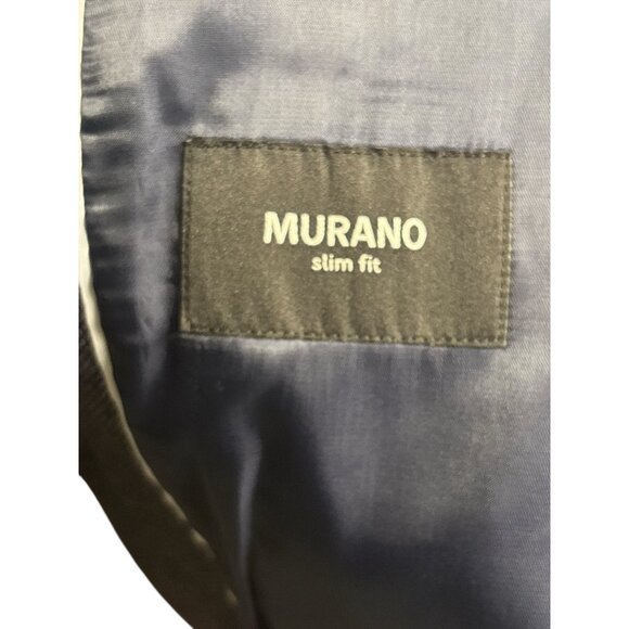 Murano Mens Slim Fit Blue Blazer Jacket - Picture 6 of 12